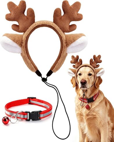 Dog Reindeer Antlers Headband, Halloween Christmas Antlers Costume in Saudi Arabia
