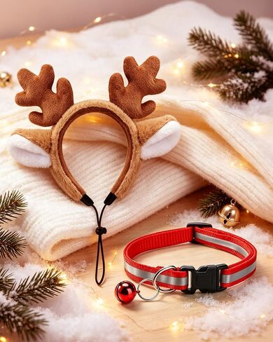 Dog Reindeer Antlers Headband, Halloween Christmas Antlers Costume in Saudi Arabia