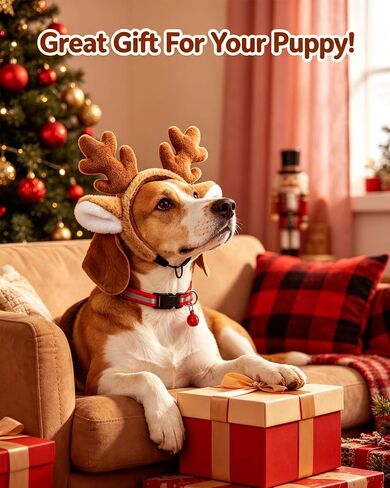 Dog Reindeer Antlers Headband, Halloween Christmas Antlers Costume in Saudi Arabia