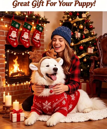 Dog Reindeer Antlers Headband, Halloween Christmas Antlers Costume in Saudi Arabia