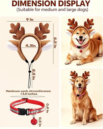 Dog Reindeer Antlers Headband, Halloween Christmas Antlers Costume in Saudi Arabia