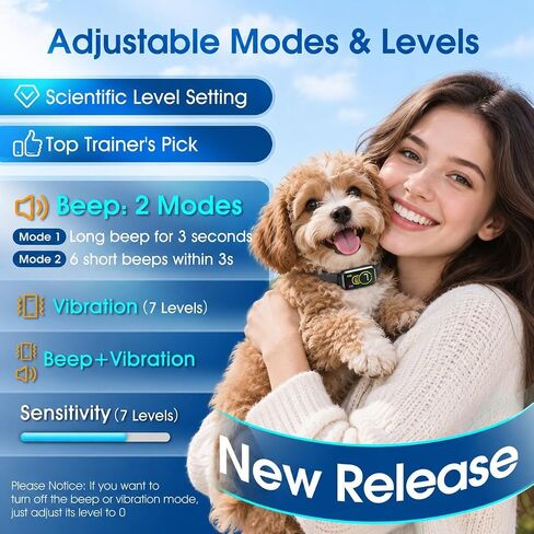 Dog Bark Collar for Dogs – Smart Barking Collar with Sound & Vibration, AI Detection Anti Barking Device for Dogs, Lightweight for Small Medium Large Dogs in Saudi Arabia