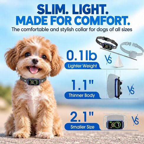 Dog Bark Collar for Dogs – Smart Barking Collar with Sound & Vibration, AI Detection Anti Barking Device for Dogs, Lightweight for Small Medium Large Dogs in Saudi Arabia