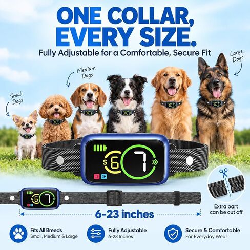 Dog Bark Collar for Dogs – Smart Barking Collar with Sound & Vibration, AI Detection Anti Barking Device for Dogs, Lightweight for Small Medium Large Dogs in Saudi Arabia