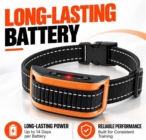 No Shock Dog Bark Collar – Bark Collar for Large Medium & Small Dogs 5-120 LBS – Smart Automatic Bark Detection – Humane Anti Bark Collar with Sound & Vibration Training Modes – IP67 Waterproof in Kuwait
