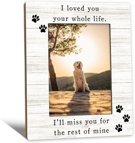 Dog Memorial Picture Frame 5x7, Memorial Pet Photo Frame, Dog Memorial Gifts for Loss of Dogs, I'll Miss You Loss of Pet Sympathy Gift Wooden Picture Photo Frames for Desk Home Room Decor in Saudi Arabia
