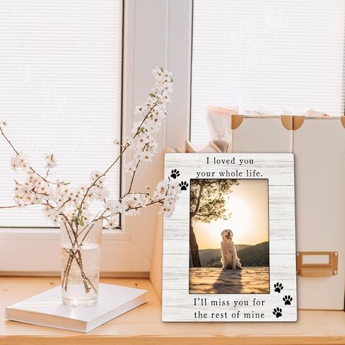 Dog Memorial Picture Frame 5x7, Memorial Pet Photo Frame, Dog Memorial Gifts for Loss of Dogs, I'll Miss You Loss of Pet Sympathy Gift Wooden Picture Photo Frames for Desk Home Room Decor in Saudi Arabia