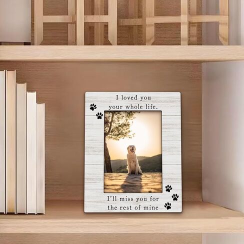 Dog Memorial Picture Frame 5x7, Memorial Pet Photo Frame, Dog Memorial Gifts for Loss of Dogs, I'll Miss You Loss of Pet Sympathy Gift Wooden Picture Photo Frames for Desk Home Room Decor in Saudi Arabia
