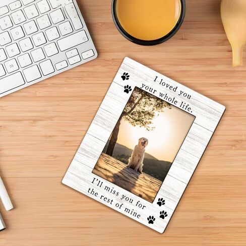 Dog Memorial Picture Frame 5x7, Memorial Pet Photo Frame, Dog Memorial Gifts for Loss of Dogs, I'll Miss You Loss of Pet Sympathy Gift Wooden Picture Photo Frames for Desk Home Room Decor in Saudi Arabia