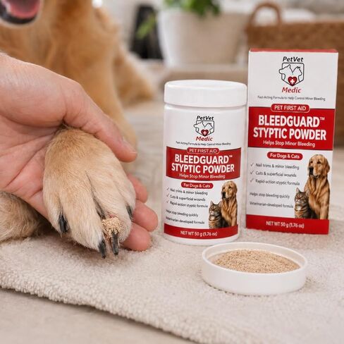BleedGuard Styptic Powder for Dogs & Cats, 1.76oz Large Size – Fast-Acting Blood Stop Powder for Nail Trimming, Grooming, Minor Cuts & Wing Clipping, Vet-Trusted Pet Wound Care Essentials in Kuwait