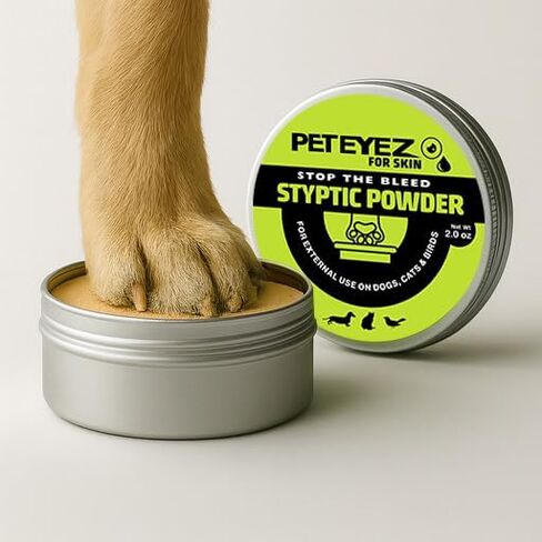 PetEyez Styptic Powder for Dogs, Cats & Birds (2 oz) – Fast-Acting Blood Clotting & Bleed Stop Powder for Pet Nail Trims, Clipping & Cuts – Easy-Use Wide Mouth DIP Can – First Aid Grooming Essential in Kuwait