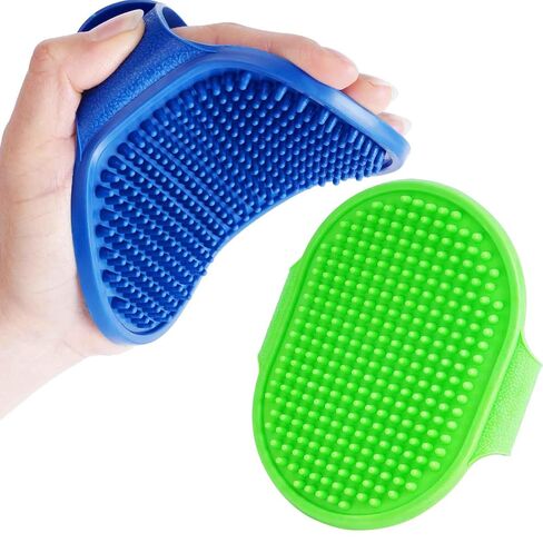2 Pack Dog Grooming Brush, Premium Soft Silicone Pet Bath Brushes with Adjustable Handle, Shampoo Soothing Comb for Wet Dry Long Short Haired Dogs & Cats Massaging, Deshedding in Saudi Arabia