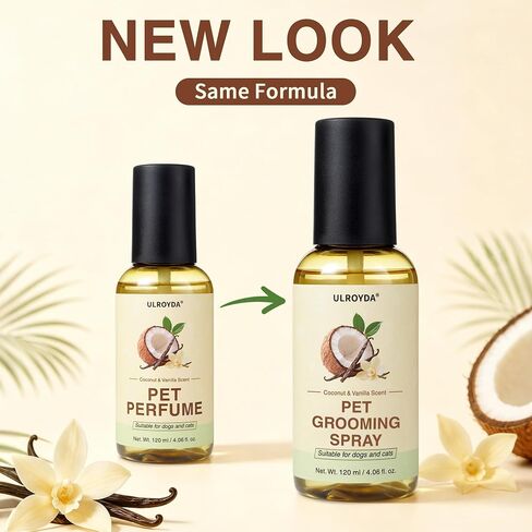 Dog Cologne & Pet Perfume – Long-Lasting Coconut & Vanilla Scent | Alcohol-Free Deodorizing Spray for Dogs & Cats, Gentle Non-sticky Grooming Formula, 4.06 oz in Kuwait