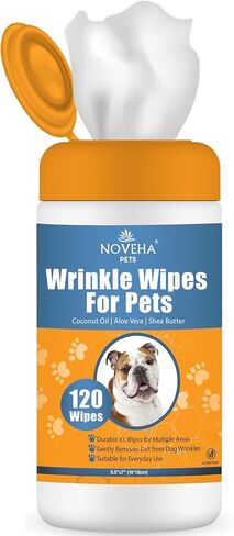 NOVEHA Pet Wipes - Formulated Pet Wipes - for Facial and Finger Folds, Underarms - 3" x 2" Size (150 Counts) in Saudi Arabia