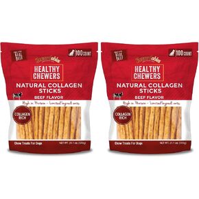 Rewardables | Healthy Chewers | Natural Collagen and Beef Sticks for Dogs | 100 Count | High Protein and Limited Ingredient Dog Chews in Saudi Arabia