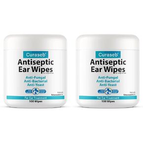 Curaseb Cat & Dog Ear Infection Treatment Wipes – Soothes Itchy & Inflamed Ears – Cleans Debris and Buildup – 100 Count in Kuwait