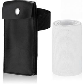 Pu Leather Storage Bag with Bandage Cosplay Leg Bag Watch Jewelry Pouch Faux Leather Purse Case with Elastic Band for Travel Costume in Kuwait