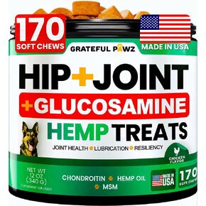 Hemp Hip and Joint Supplement for Dogs - Glucosamine for Dogs - 170 Count in Kuwait