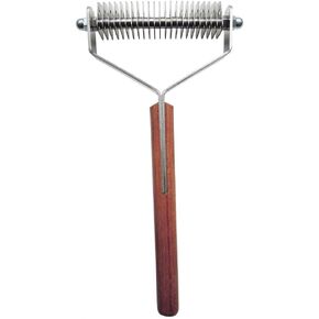 Mars Coat King Double Wide Dematting Undercoat Grooming Rake Stripper Tool for Dogs and Cats, Stainless Steel with Wooden Handle, Made in Germany, 23-Blade in Kuwait