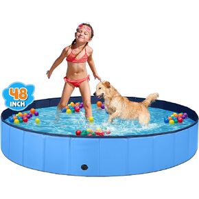 Jecoo Dog Pool for Large Dogs Kiddie Pool Hard Plastic Foldable Dog Bathing Tub Portable Outside Kids Swimming for Pets and Dogs Outdoor Backyard in Saudi Arabia