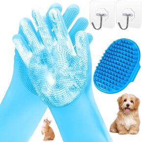 Dog Grooming Gloves, Dog Washing Gloves Bathing Cat Brush Pet-Showerheads in Kuwait