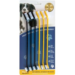 Pet Republique Dog Toothbrush Set of 6 – Dual Headed Dental Hygiene Brushes for Small to Large Dogs, Cats, and Most Pets in Saudi Arabia
