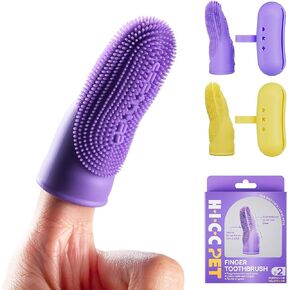 HICC PET Dog Finger Toothbrush, Dual-Sided Soft Silicone, 2-Pack in Saudi Arabia