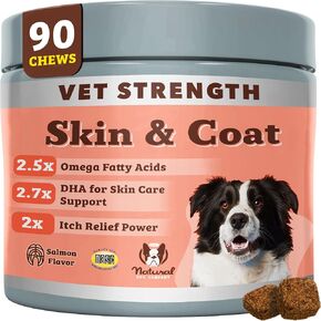 Natural Dog Company Skin & Coat Supplement for Dogs, 90 Soft Chews in Kuwait