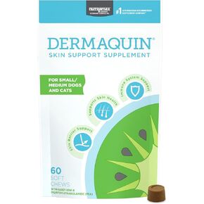Nutramax Dermaquin Cat and Dog Skin Support Supplement, Soft Chews, 60ct in Kuwait
