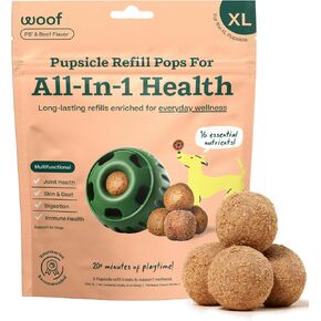 WOOF Pupsicle Refill Pops for All-in-1 Health - Long-Lasting Multivitamin Refills for the Pupsicle Toy - with Vitamins A, B, D, Iron, Magnesium, and Fiber - Large Pops - 7 Count in Saudi Arabia