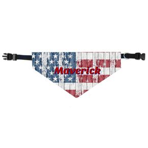 Patriotic Flag Dog Bandana Over the Collar, Personalized, Includes Collar, Custom Pet Bandana, Pet Scarf, New Pet Owner Gift, Choose Size in Saudi Arabia