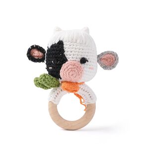 Mamimami Home Wooden Baby Rattle Crochet Bear Baby Toys Handmade Newborn Toy Early Development Grips Stuffed Animal Organic Rattle (Bear) in Kuwait