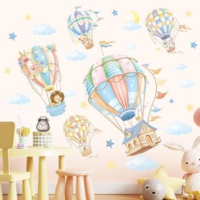 SHUCHING Hot Air Balloon Wall Decal for Nursery, Animal Wall Sticker in Saudi Arabia