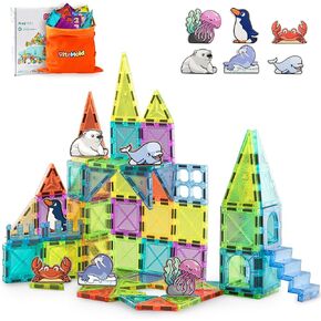 Magnetic Tiles for Kids Ages 3-8, 52PCS Farm Animal Building Toy Set in Kuwait