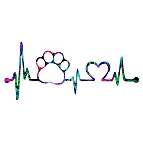 Pawprint Heartbeat Decal Sticker - Vet - Dog - Cat - Car Window, Laptop Tumbler Water Bottle Bumper - You Choose Size and Color in Saudi Arabia