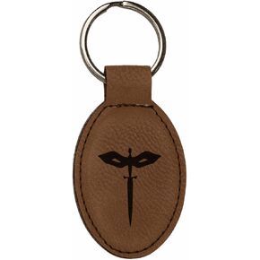 DND Gifts Rogue Class Symbol Engraved Leatherette Keychain in Saudi Arabia