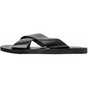 Malibu Black Men’s Italian Leather Sandals Shoes in Kuwait
