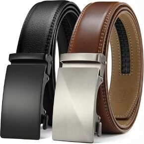 CHAOREN Mens Leather Ratchet Belt 2 Pack - Customizable Fit (35mm) in Saudi Arabia