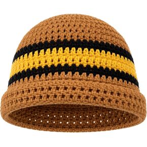 Striped Beanie for Men Crochet Handmade Soft Warm Winter Hat in Kuwait