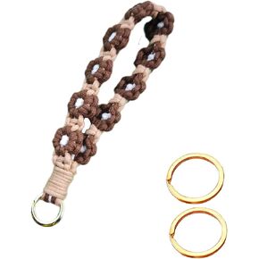 Boho crochet keychain Wristlet Keychains Women Handmade Braided Key chain Lanyard in Saudi Arabia