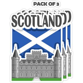 Scotland Souvenir Stickers 3-Pack - Handmade Travel Collectible Decals - Flag & Landmark Design (3" Wide (Medium)) in Saudi Arabia