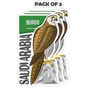 Saudi Arabia Souvenir Stickers 3-Pack - Handmade Travel Collectible Decals - Flag & Landmark Design (2" Wide (Small)) in Saudi Arabia