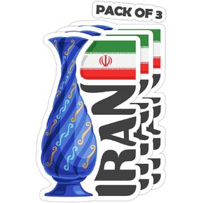Iran Souvenir Stickers 3-Pack - Handmade Travel Collectible Decals - Flag & Landmark Design (2" Wide (Small)) in Saudi Arabia