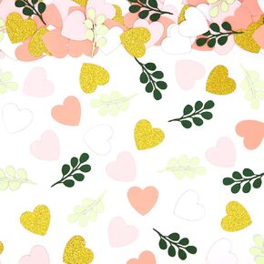 200PC Heart Wedding Confetti Greenery Eucalyptus Table Scatters for Pink and Sage Green Bridal Shower/Birthday/Baby Shower/Bachelorette Party Decoartions in Kuwait