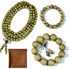 Green Sandalwood Beads Bracelets,Mala Buddhist Prayer Yoga Meditation Beads in Kuwait