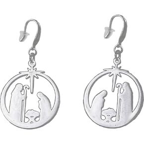 Handmade Christmas Earrings, Large Nativity Scene Charm in Kuwait