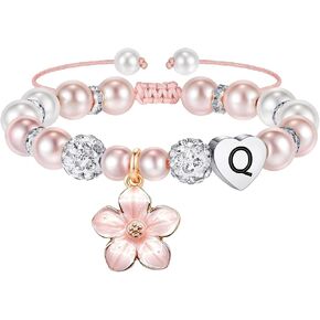 TAGOMEI Flower Girl Gifts for Kids Girls Bracelet Initial Charm Bracelets in Kuwait