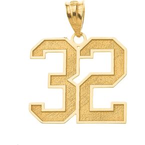Fine 10K Yellow Gold Customizable Sports Jersey Lucky Number and Name Pendant Charm with Personalized Engraving in Kuwait