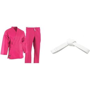 Pro Force 6 oz. Karate Uniform (Elastic Drawstring) - 55/45 Blend - Pink in Saudi Arabia