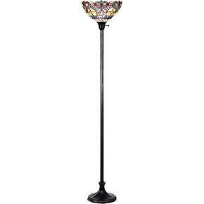 Chloe Lighting GRENVILLE Tiffany-Style 1 Light Victorian Torchiere Floor Lamp 14" Shade in Saudi Arabia
